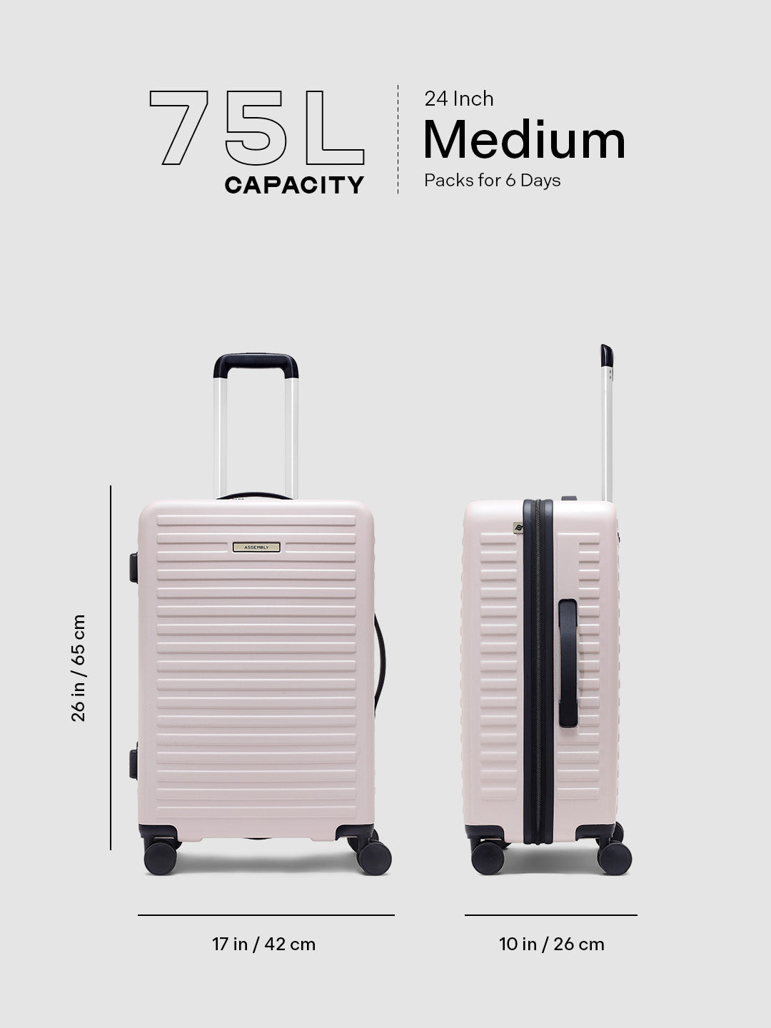 Stark | Ivory | Medium Hard Luggage