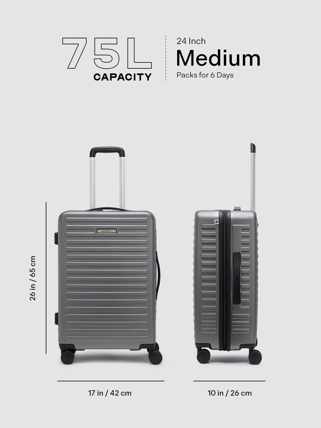 Stark | Grey | Medium Hard Luggage