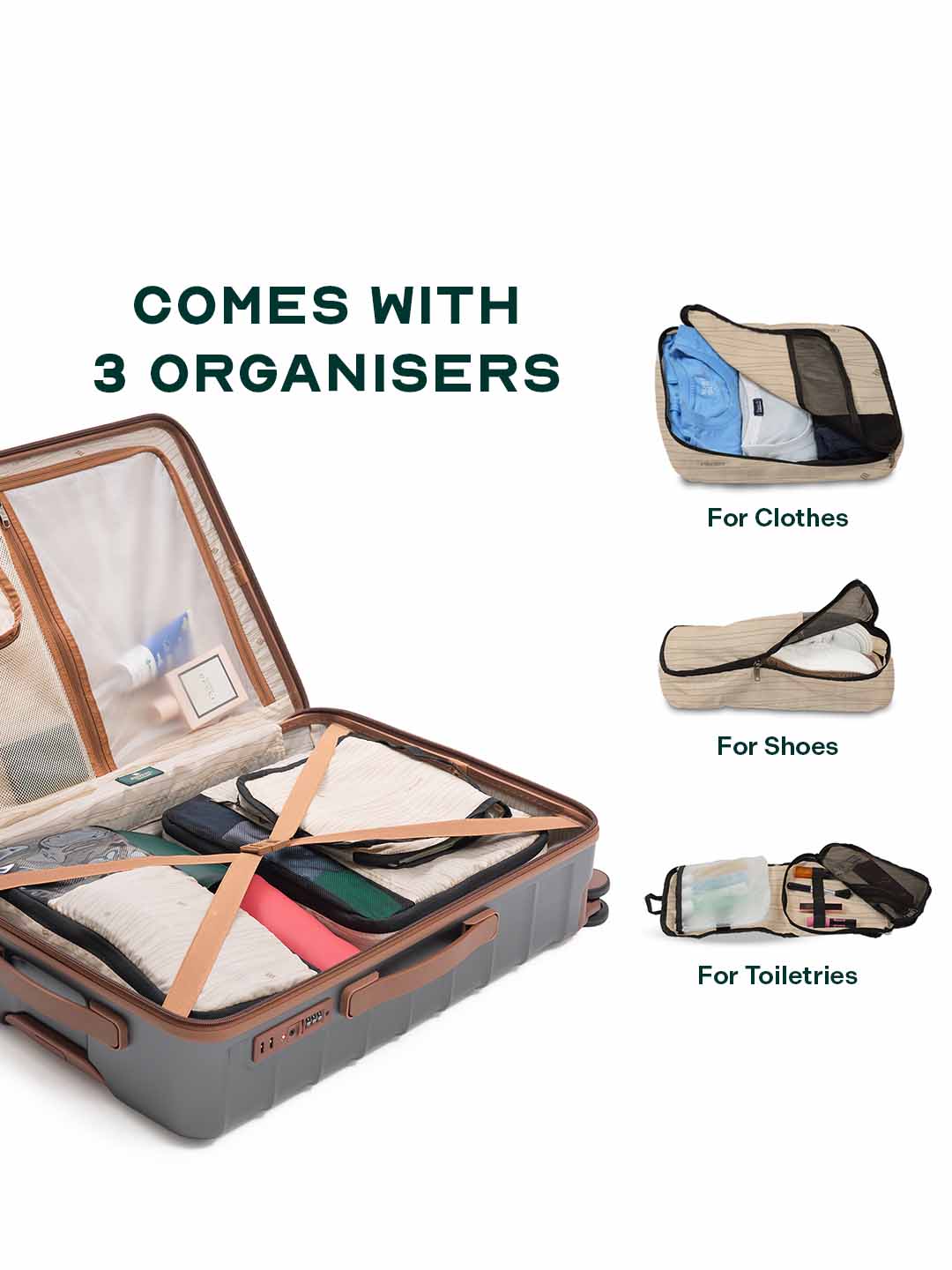 Odyssey Combo | Grey | Set of 3 Hard Luggage