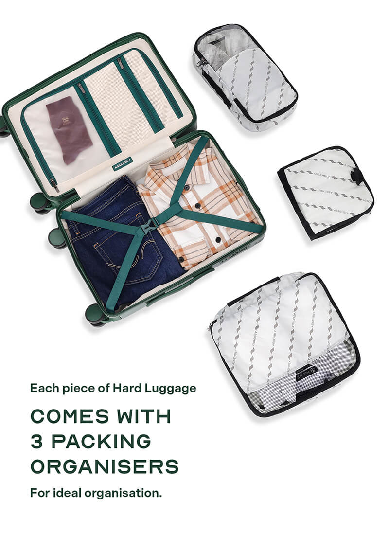 Iris Combo | Green | Medium+Large Hard Luggage