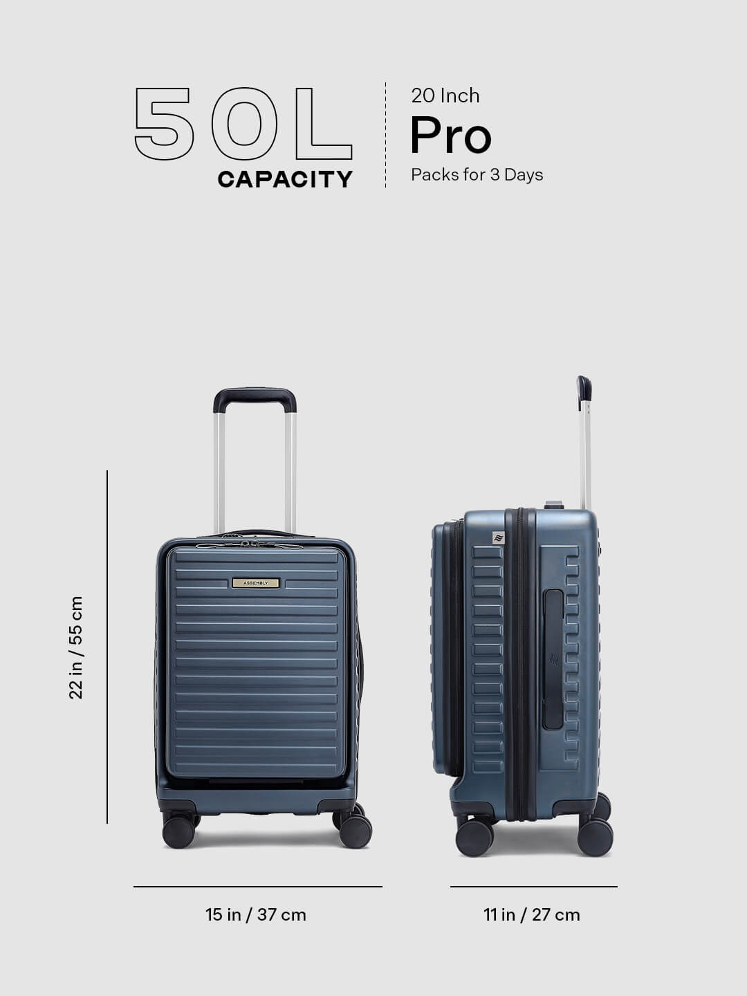 StarkPro | Blue | Cabin Hard Luggage