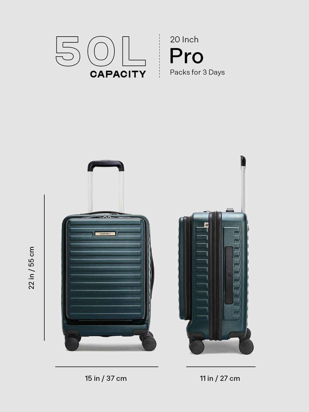 StarkPro | Green | Cabin Hard Luggage