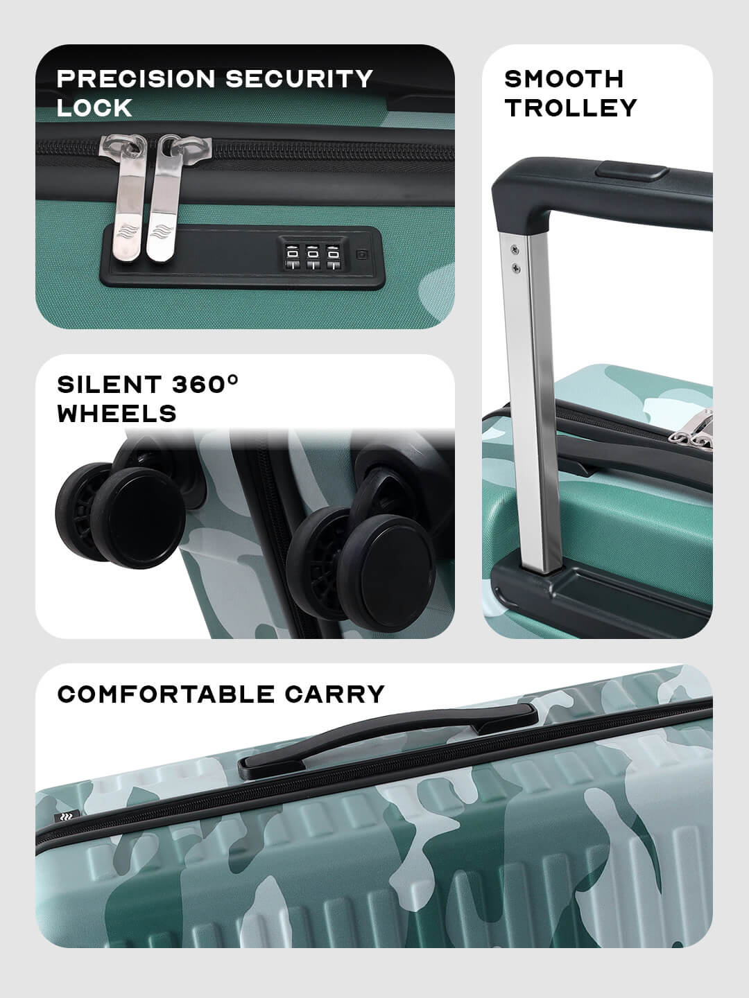 Stark | Camo Green | Cabin Hard Luggage