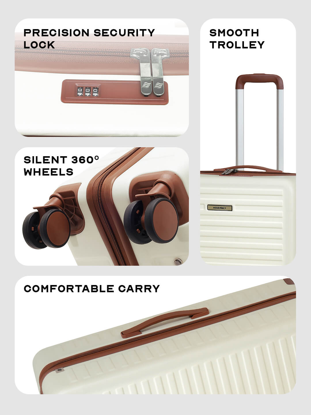 StarkPro Combo | Moon-White | CabinPro+Medium Hard Luggage