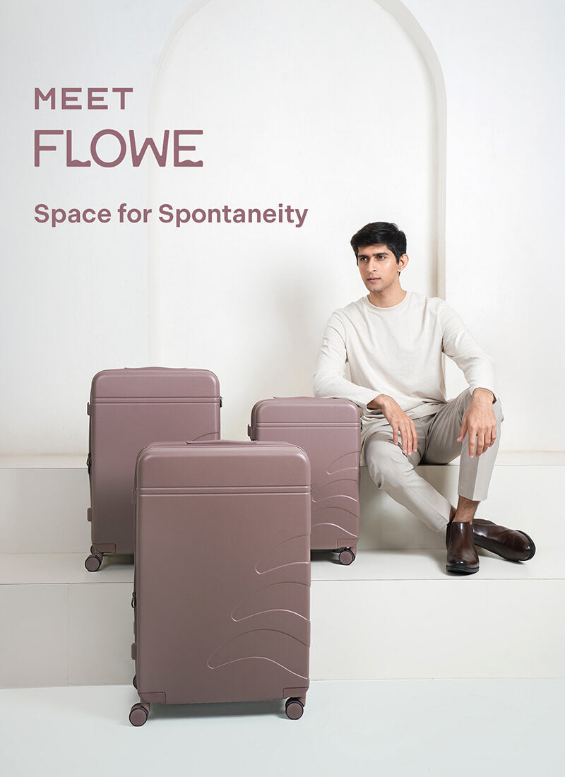 Flowe Combo | Brown | Set of 3 Hard Luggage