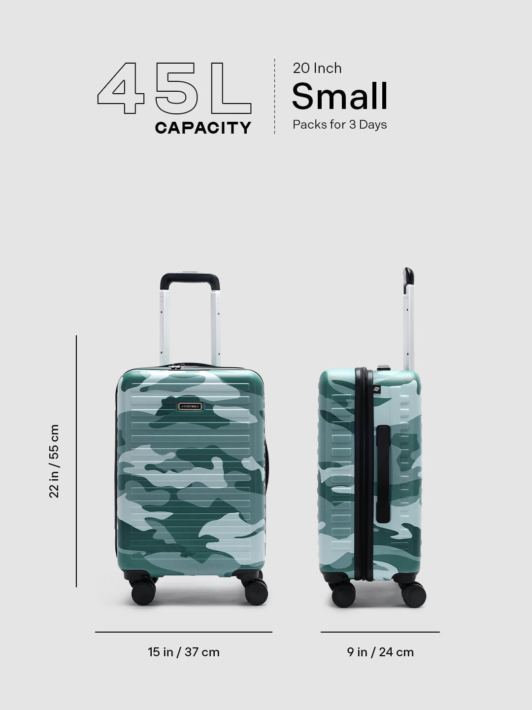 Stark | Camo Green | Cabin Hard Luggage