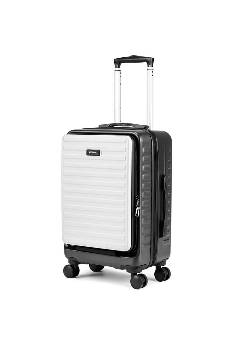 White rolling cheap suitcase