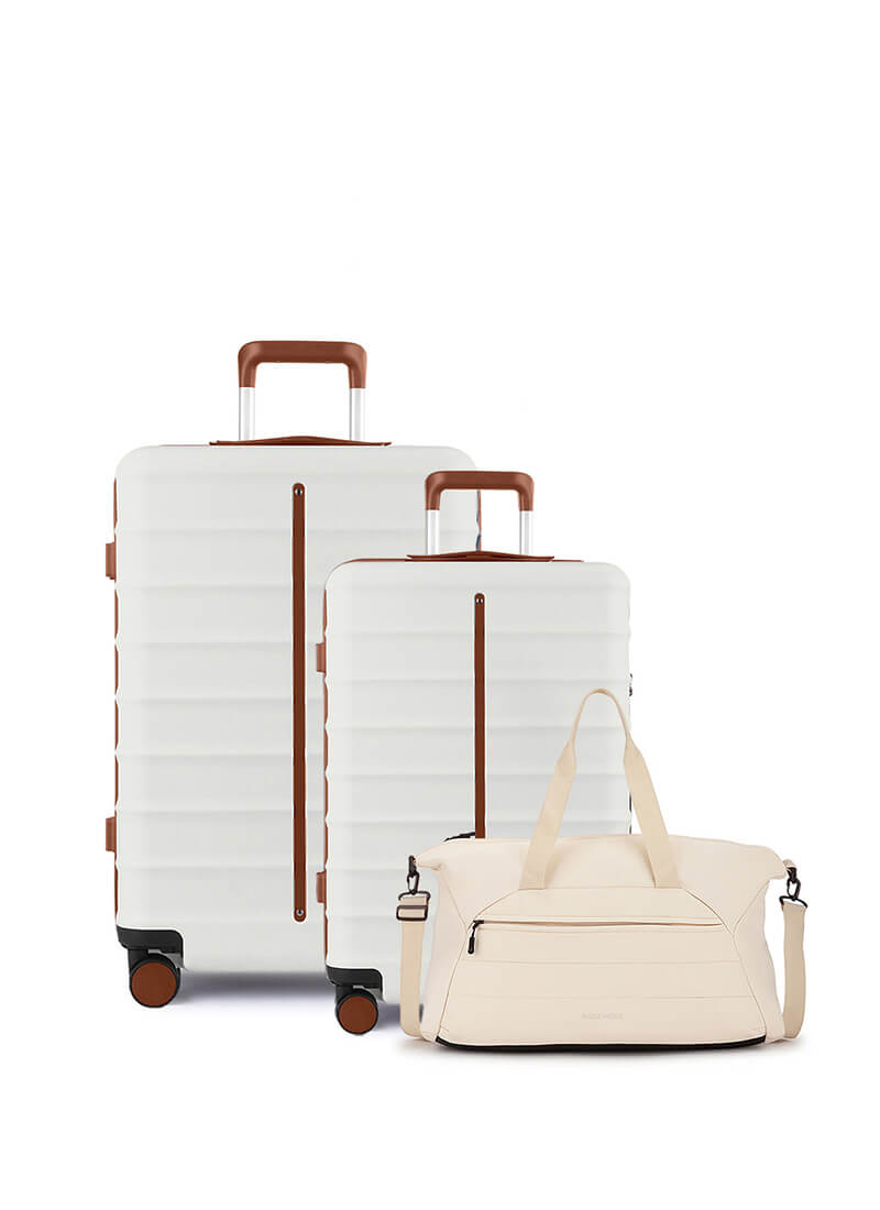 Odyssey Set of 2 & Float Duffle Combo | Sand White | Cabin+Medium Hard Luggage & Duffle