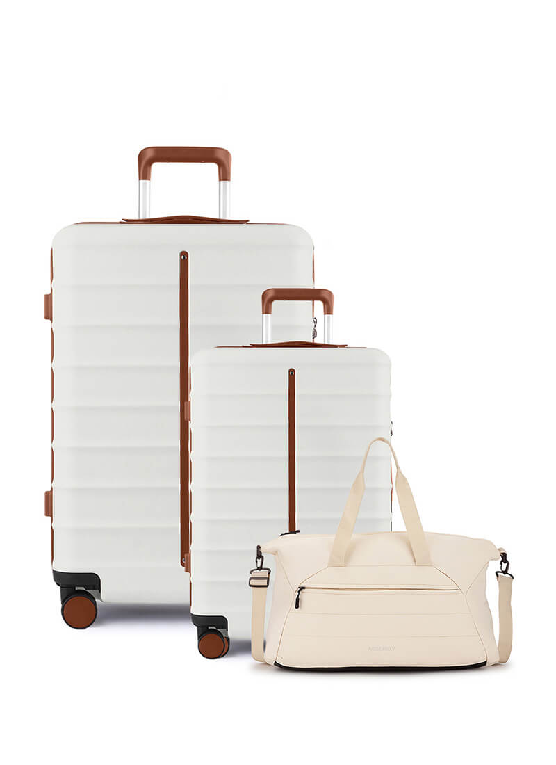 Odyssey Set of 2 & Float Duffle Combo | Sand White | Cabin+Large Hard Luggage & Duffle