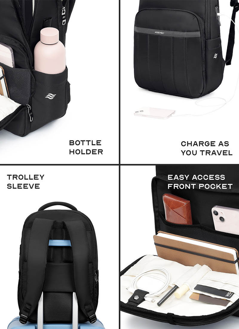 Rover Backpack | Black | Everyday Laptop Backpack