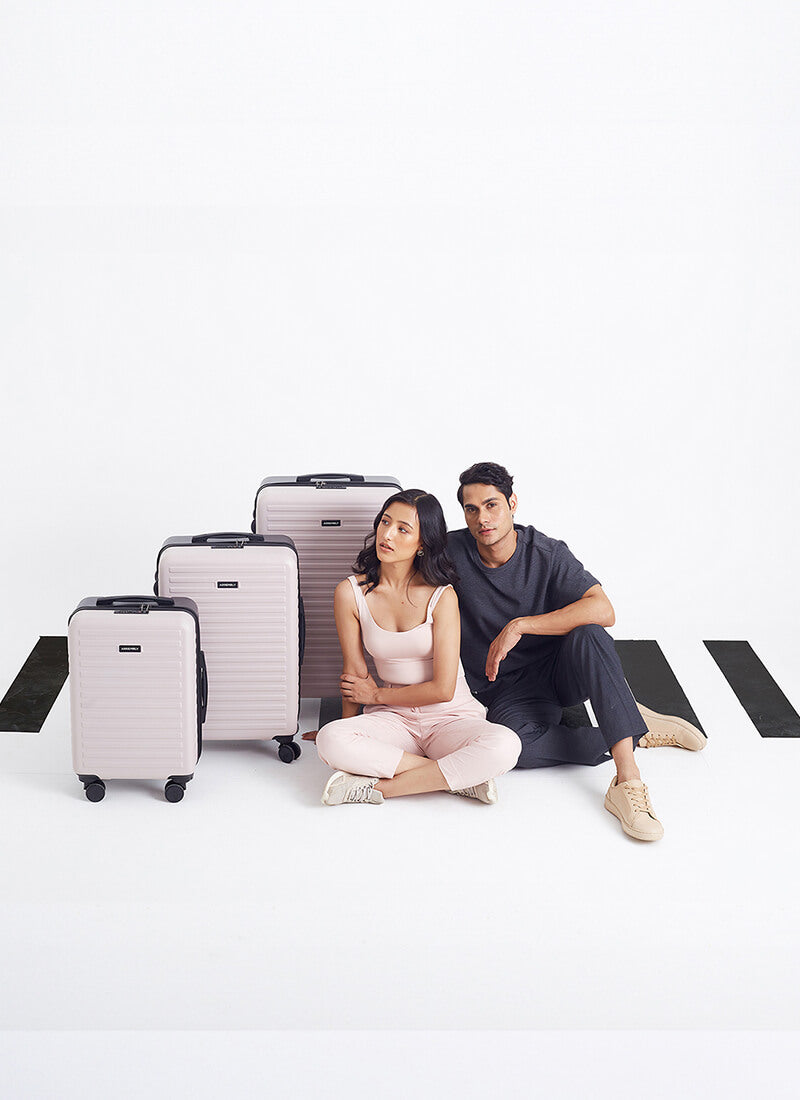 Two Tone Combo | Ivory-Grey | Set of 3 Luggage