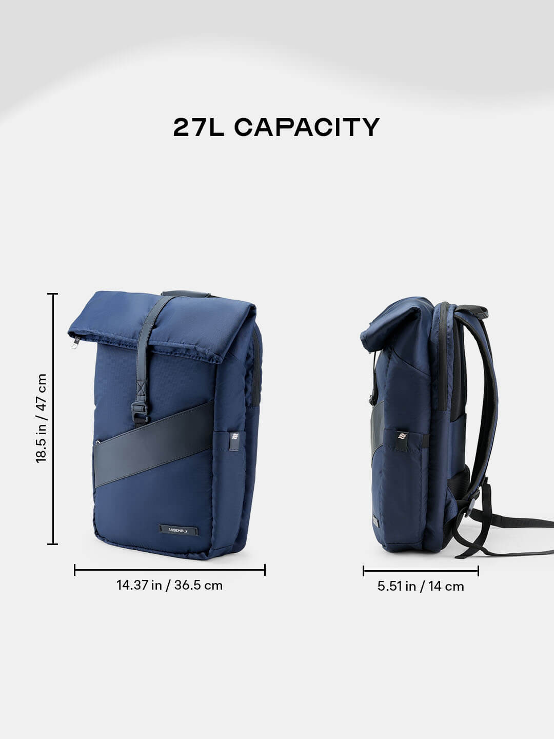 Oblique Laptop Backpack | Navy Blue | 15.6" Travel & Work Pack