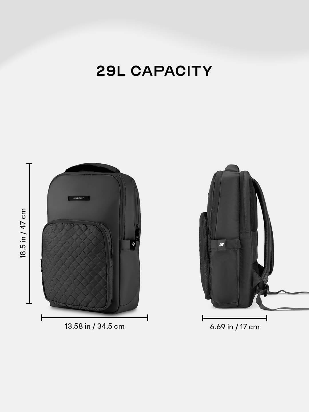 Pixel Laptop Backpack | Black | Everyday Travel Bag for Work & College