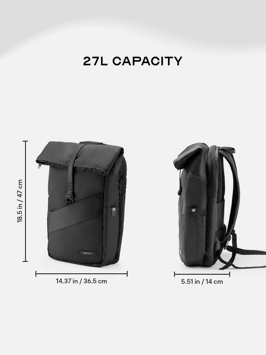 Oblique Laptop Backpack | Black | 15.6" Travel & Work Pack