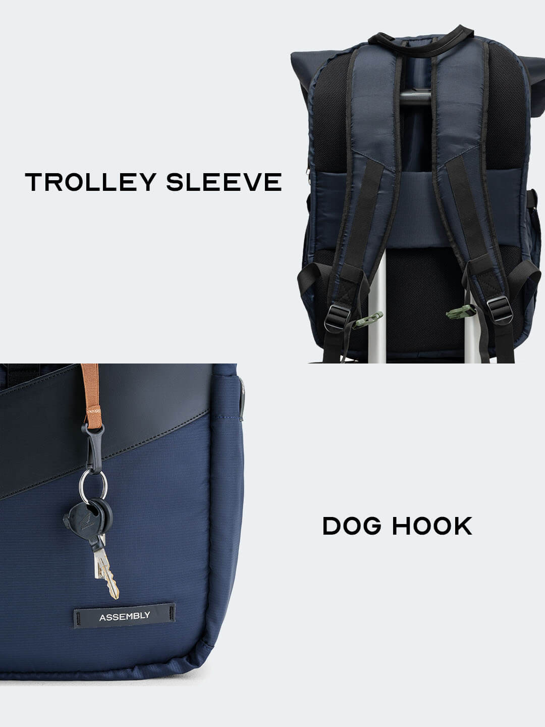 Oblique Laptop Backpack | Navy Blue | 15.6" Travel & Work Pack