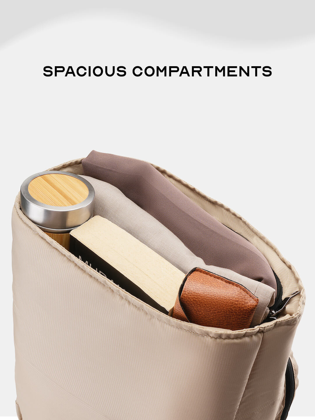 Oblique Laptop Backpack | Beige | 15.6" Travel & Work Pack