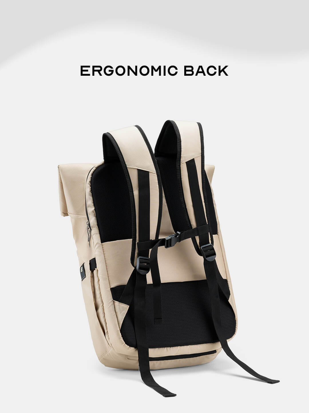 Oblique Laptop Backpack | Beige | 15.6" Travel & Work Pack