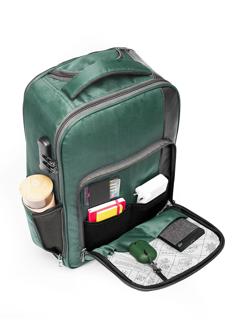 Jetson | Green |  Laptop Trolley Backpack