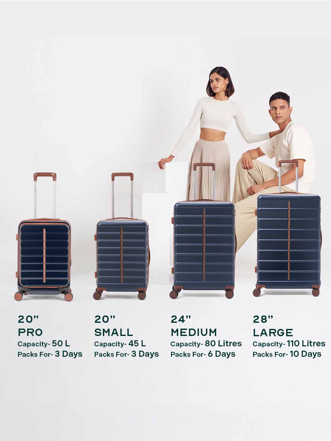 Odyssey Combo | Ocean | Cabin+Medium Hard Luggage