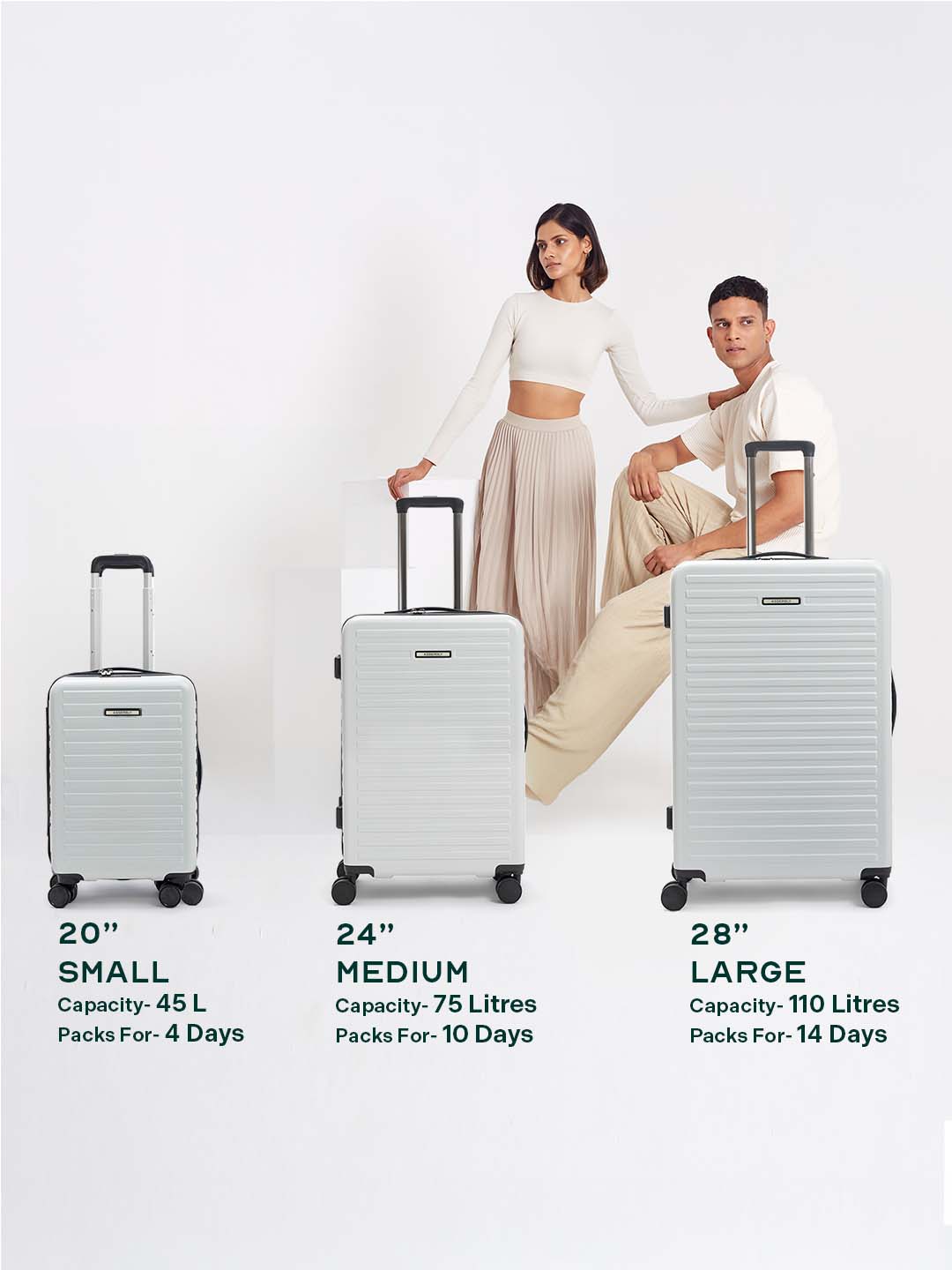 Two Tone | White-Blue | Cabin Hard Luggage