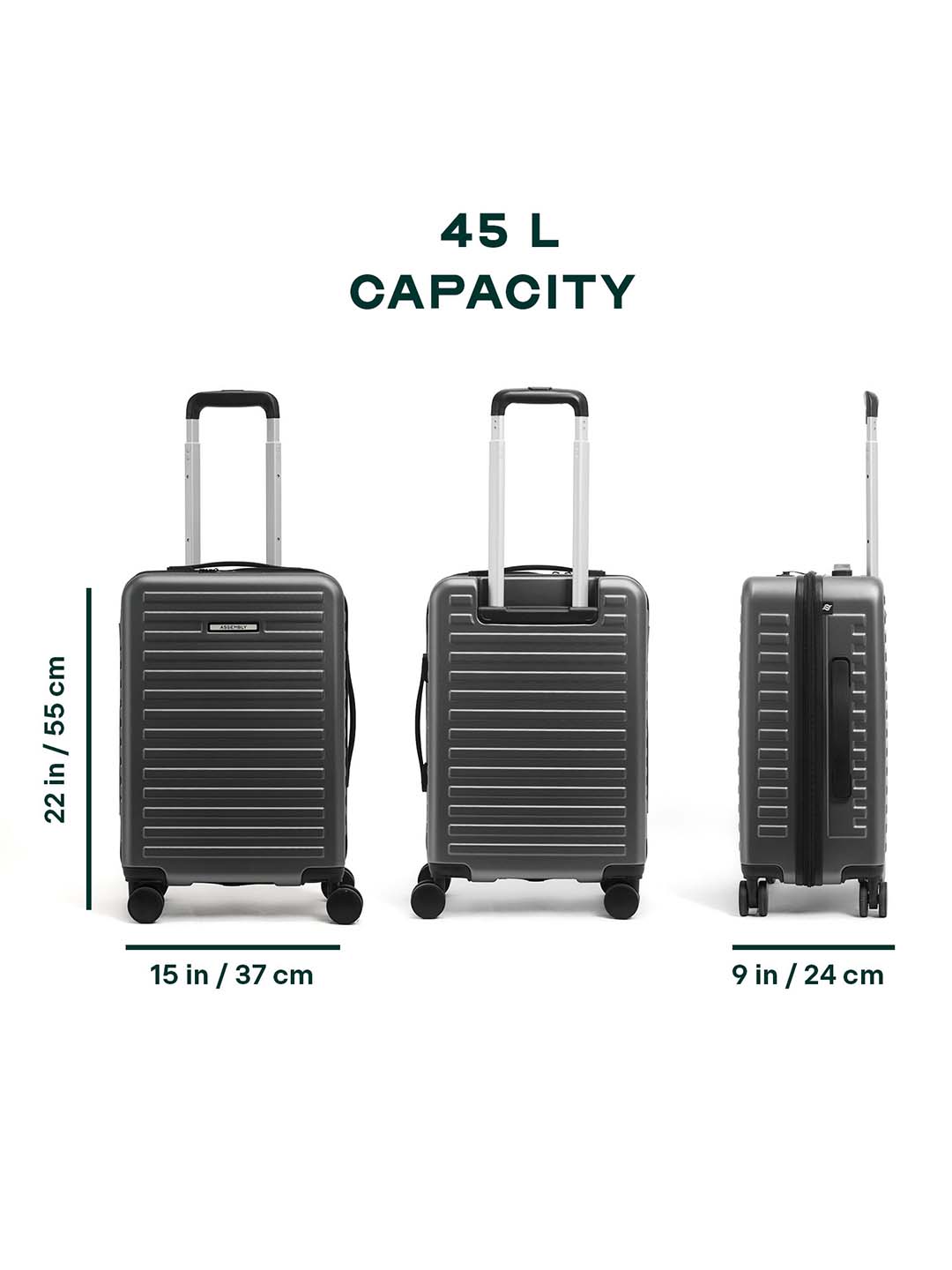 Stark | Grey | Cabin Hard Luggage