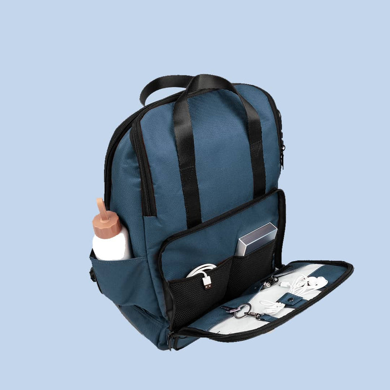 Unisex Laptop Backpack & Tech Kit Combo Blue