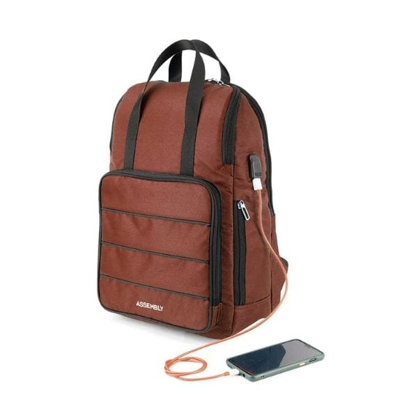 Unisex Laptop Backpack & Tech Kit Combo Rust