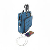 Unisex Laptop Bag & Tech Kit Combo Blue