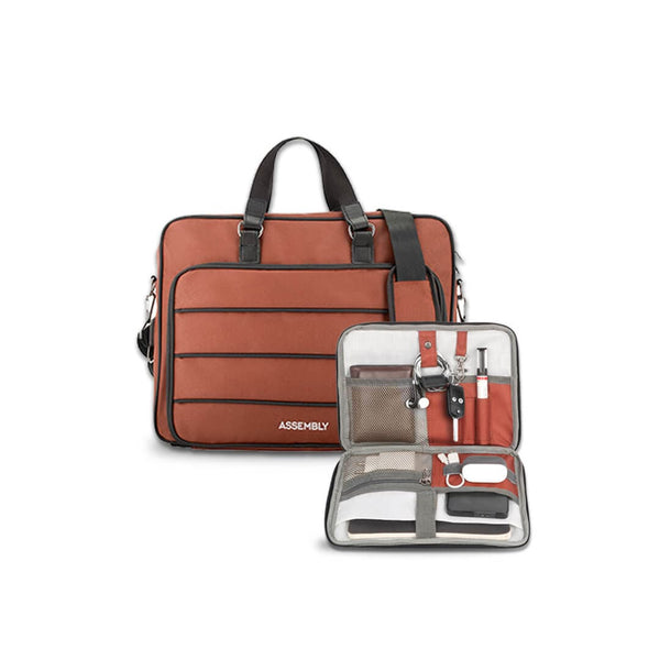 Unisex Laptop Bag & Tech Kit Combo Rust