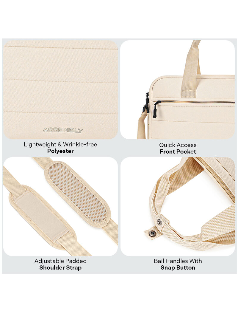 Float Laptop Messenger Bag Cream