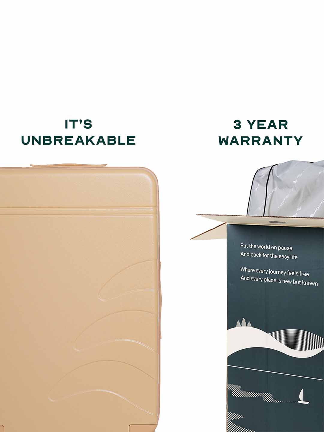 Flowe | Beige | Large Hard Luggage