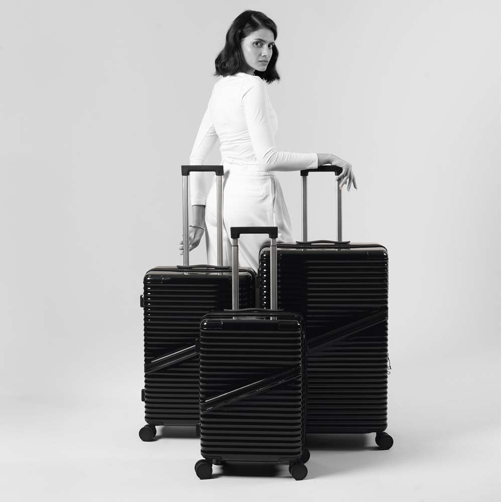 Oblique Combo | Black | Set of 3 Hard Luggage