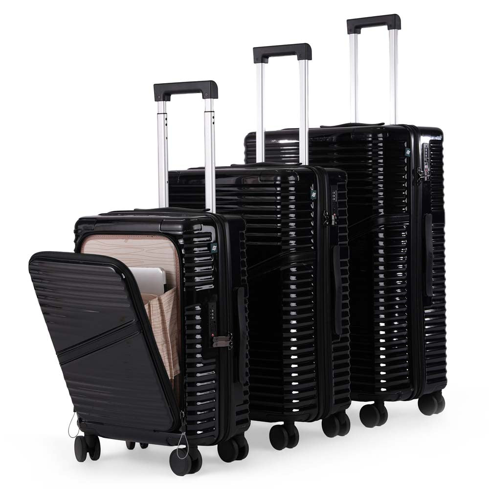 Oblique Pro Combo | Black | Set of 3 Luggage