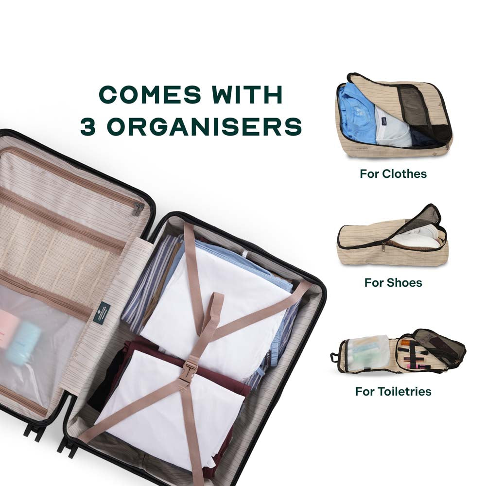 Oblique Combo | Black | Set of 3 Hard Luggage
