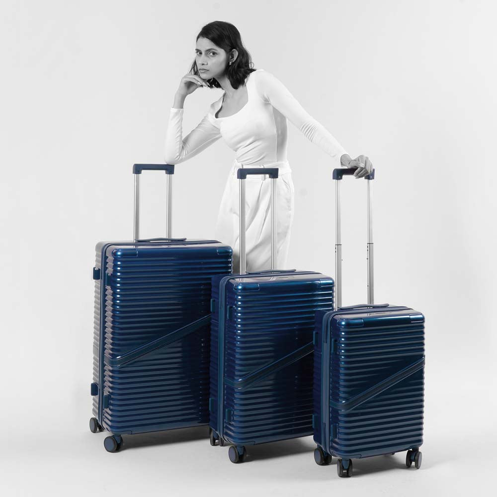 Oblique Combo | Blue | Set of 3 Hard Luggage