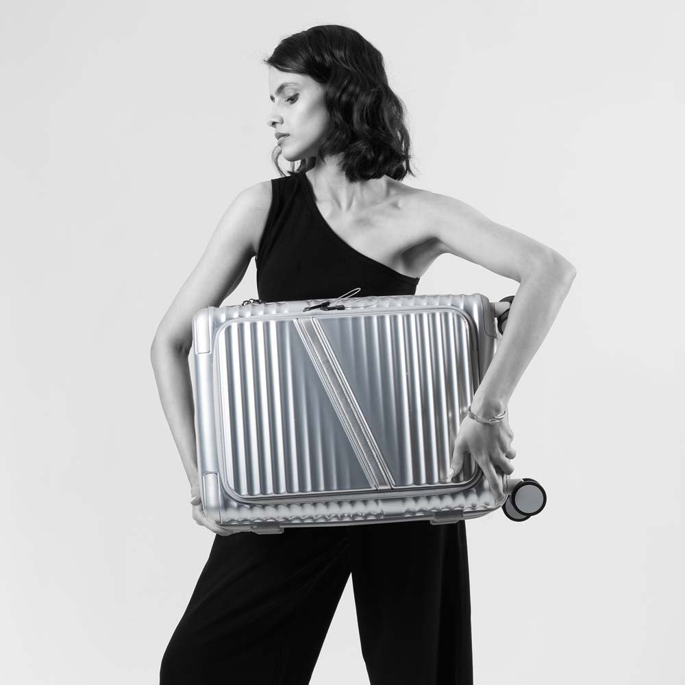 ObliquePro | Silver | Cabin Hard Luggage