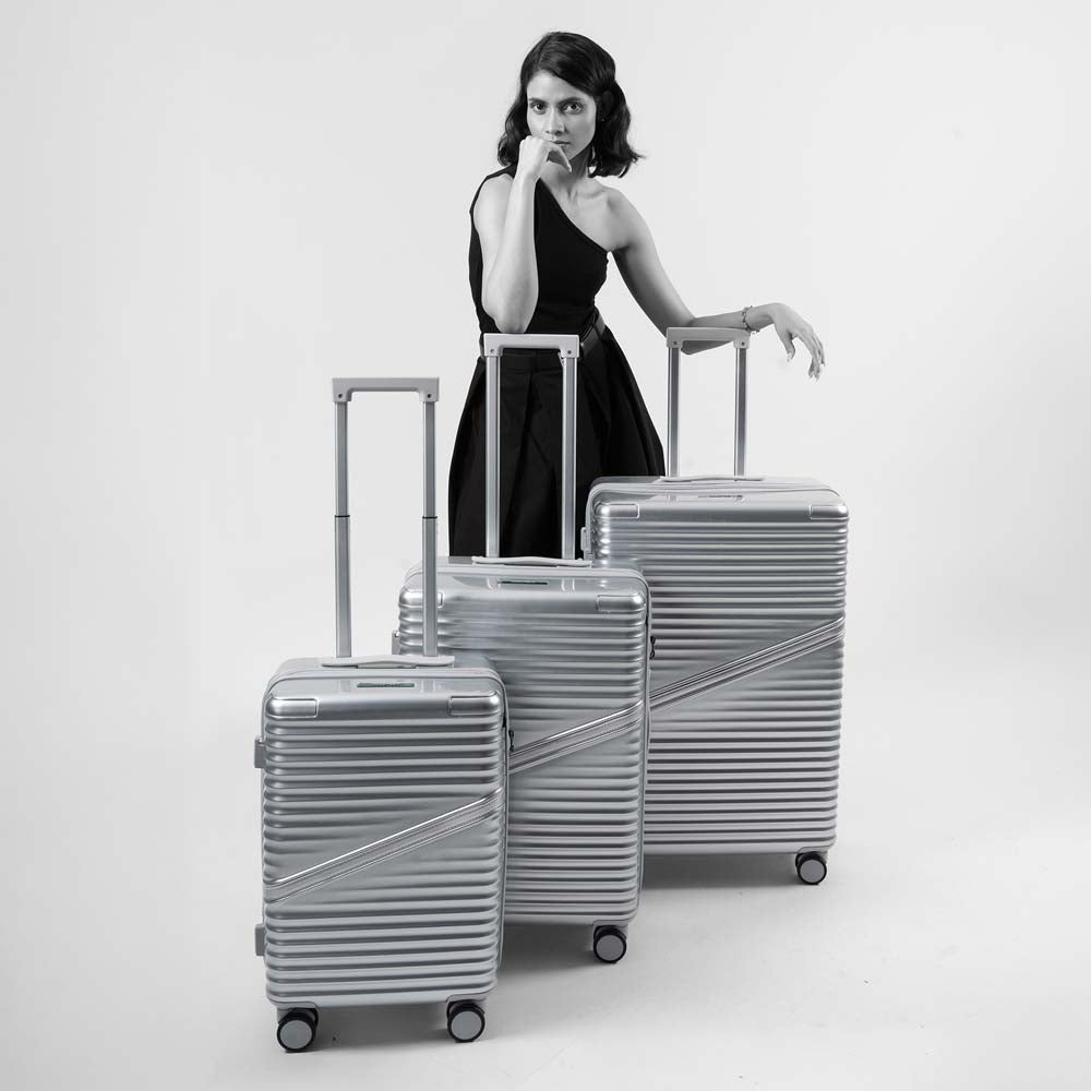 Oblique Combo | Silver | Set of 3 Hard Luggage