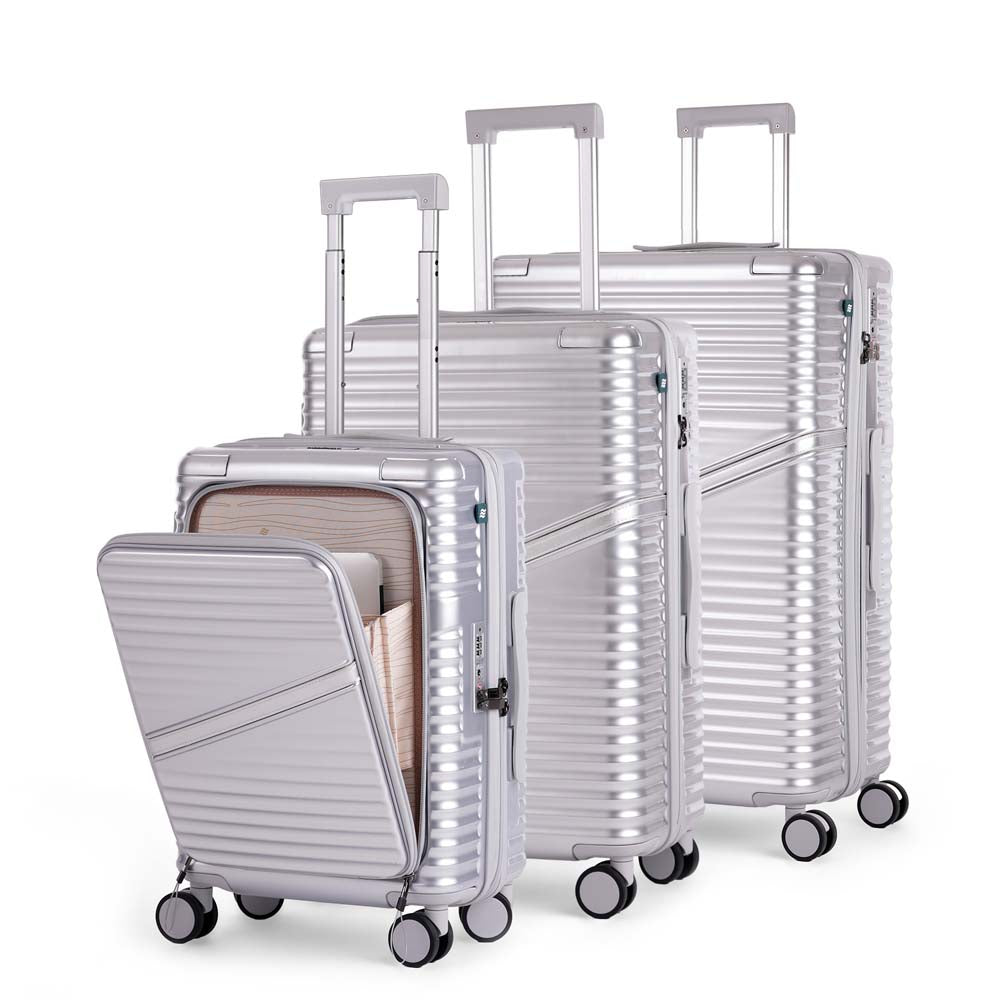 Oblique Pro Combo | Silver | Set of 3 Luggage