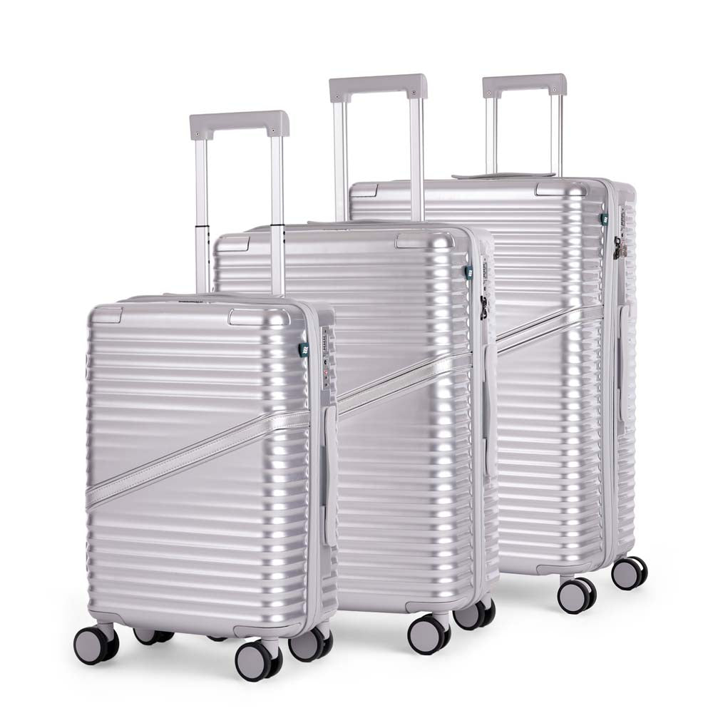 Oblique Combo | Silver | Set of 3 Hard Luggage