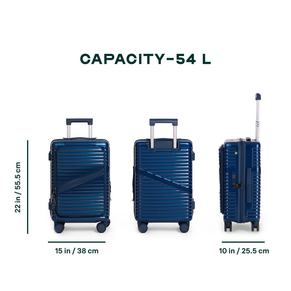 ObliquePro | Blue | Cabin Hard Luggage