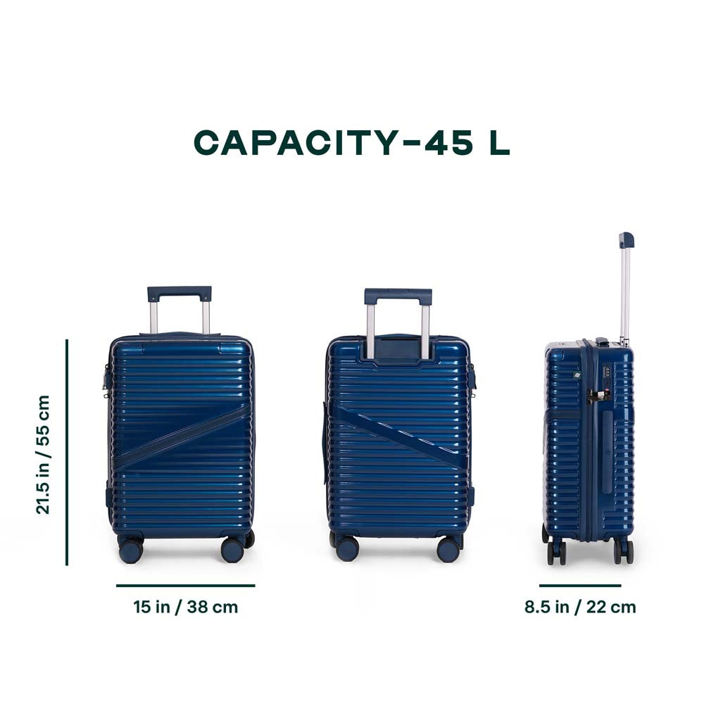 Oblique | Blue | Cabin Hard Luggage