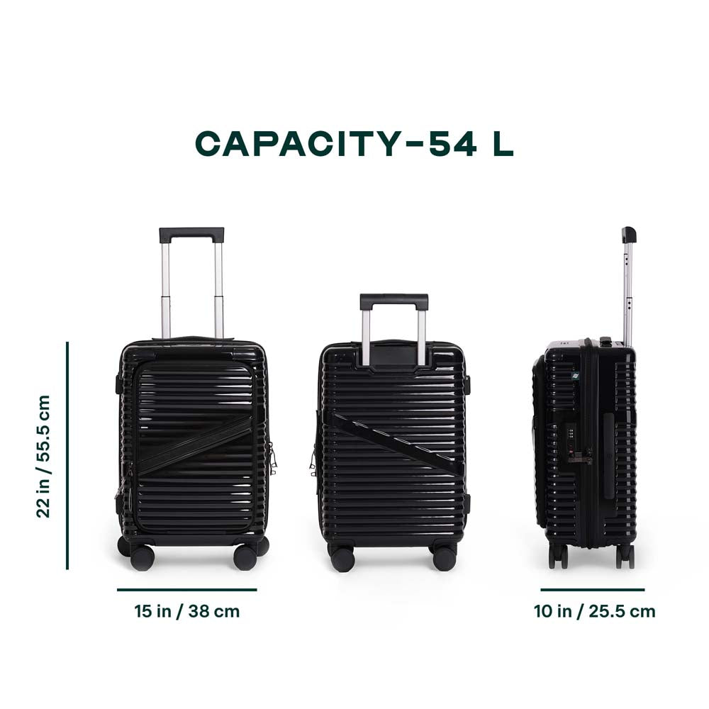 ObliquePro | Black | Cabin Hard Luggage