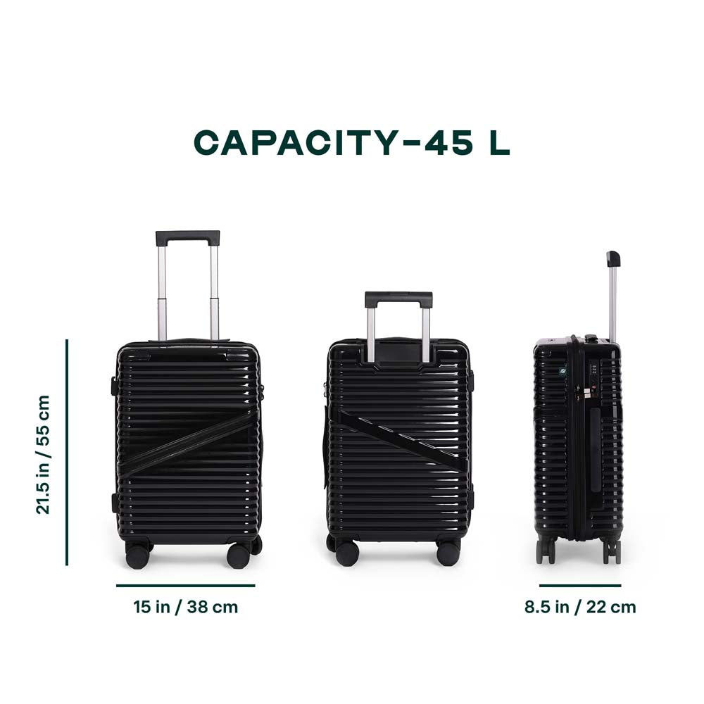 Oblique | Black | Cabin Hard Luggage