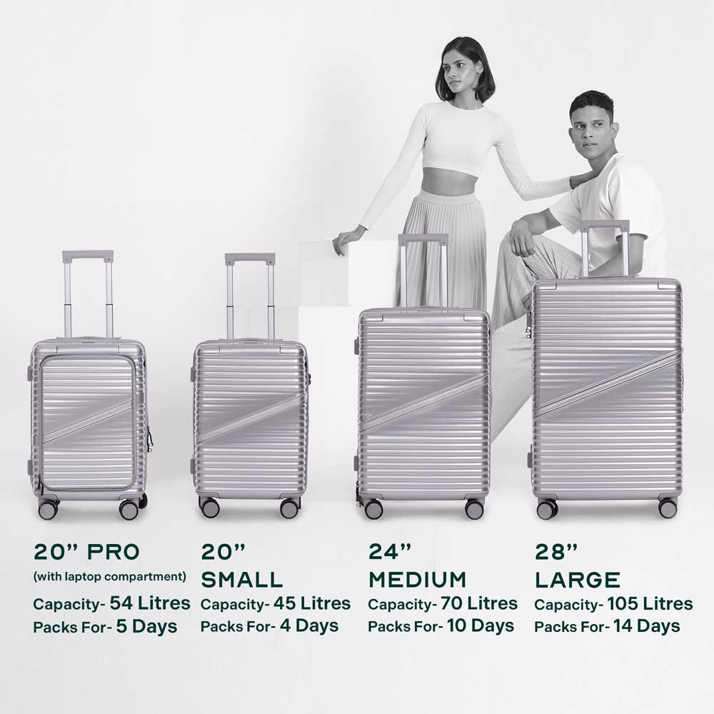 Oblique Combo | Silver | Set of 3 Hard Luggage
