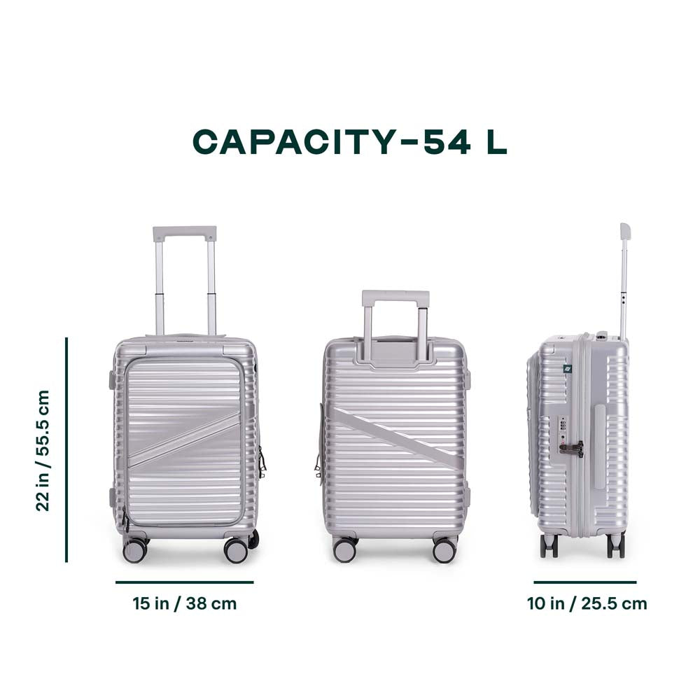 ObliquePro | Silver | Cabin Hard Luggage