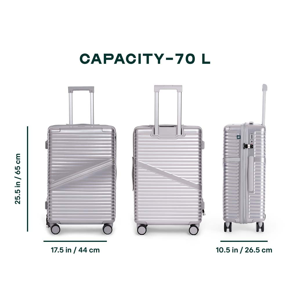 Oblique | Silver | Medium Hard Luggage