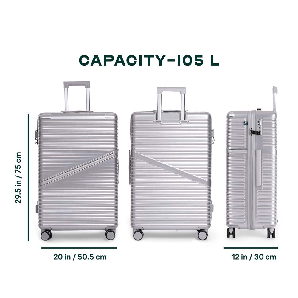 Oblique | Silver | Large Hard Luggage