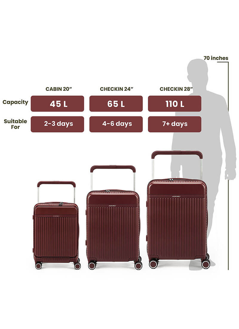 Rover Pro Combo | Wine | Cabin+Large Hard Luggage