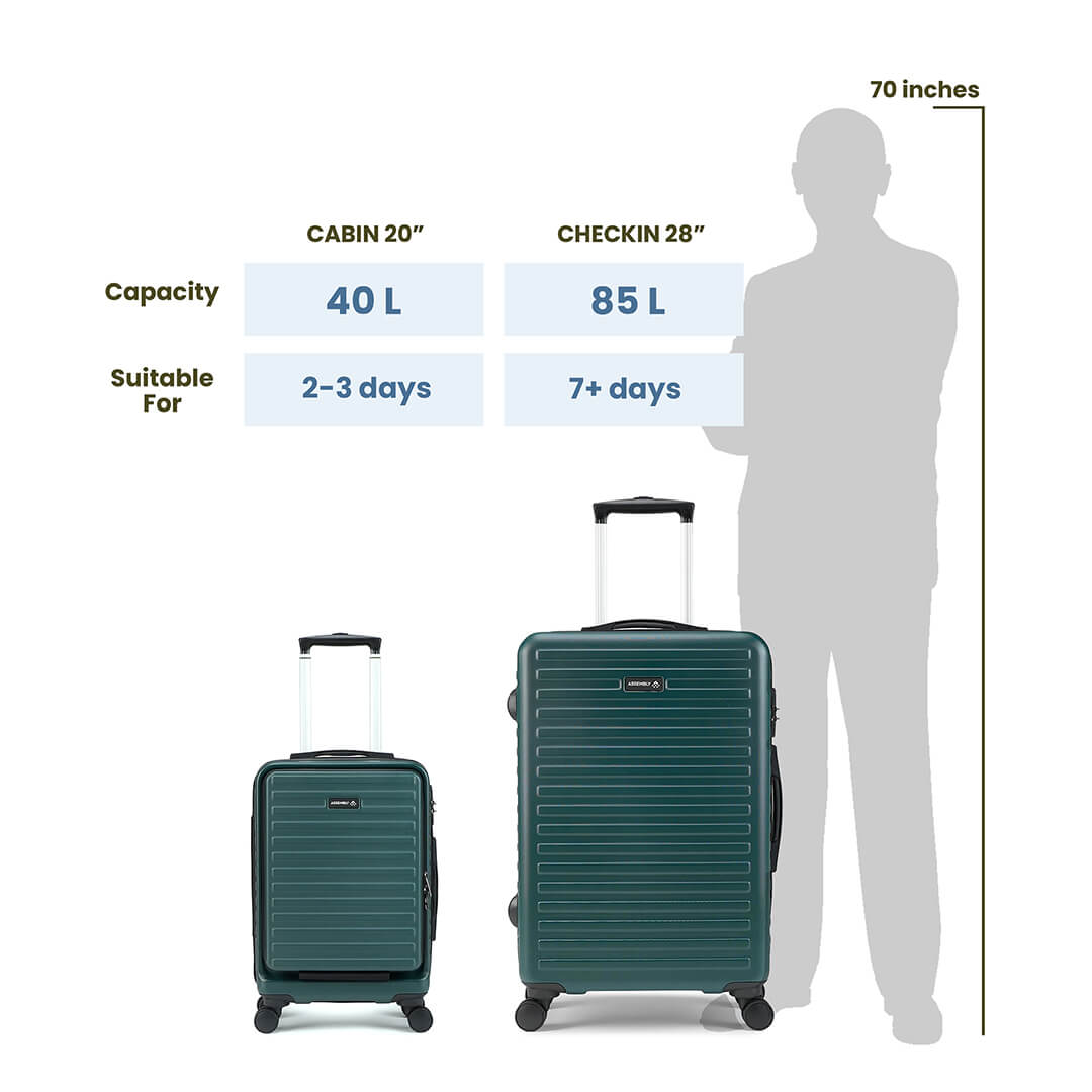 Unisex Stark | Hardside Luggage Combo Set Green (20"+28")