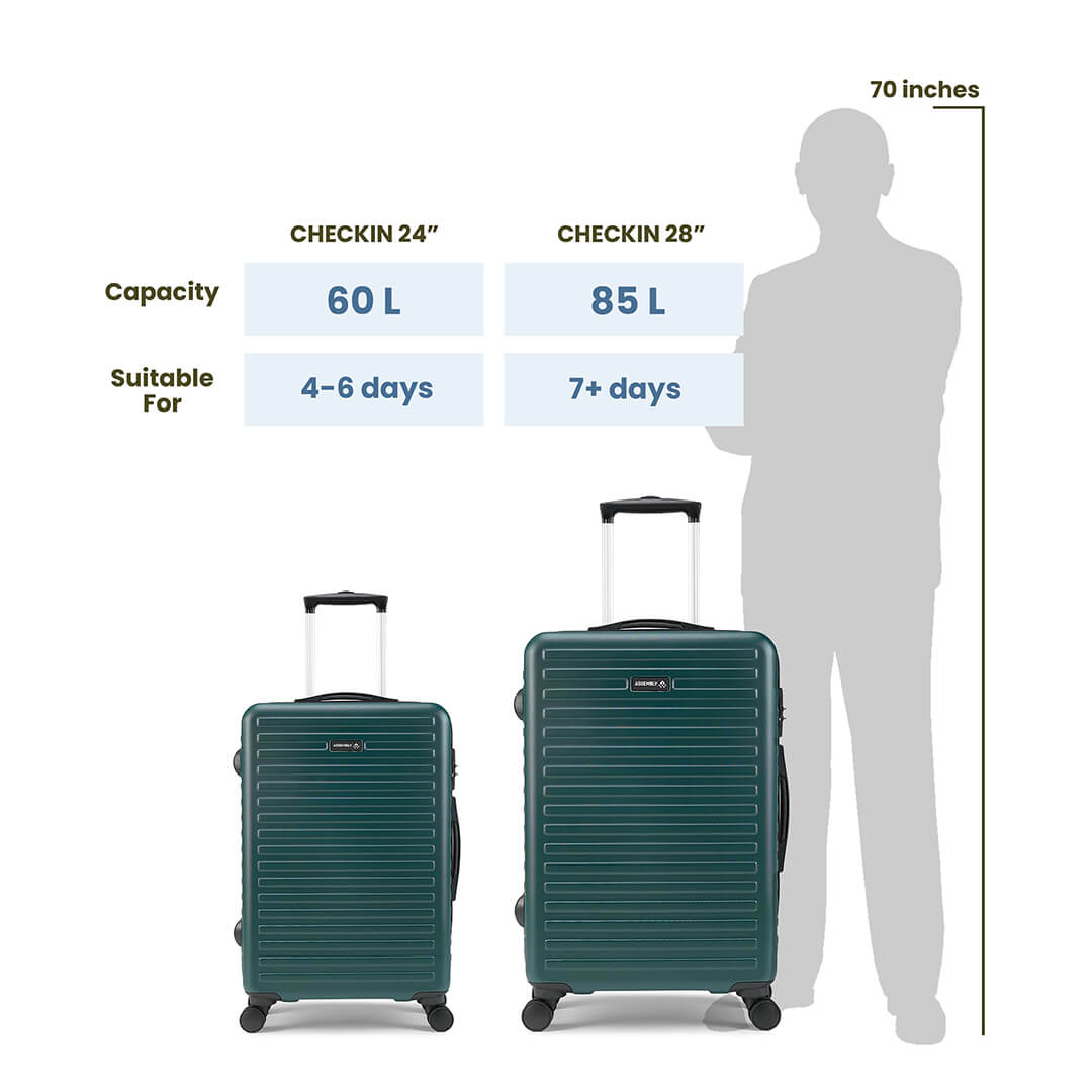 Unisex Stark | Hardside Luggage Combo Set Green - (24"+28")